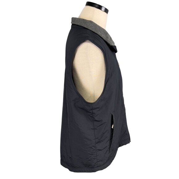 L.L. Bean Mens Cleveland Zoo Embroidered Black Fleece Lined Nylon Vest Sz L - Picture 2 of 10